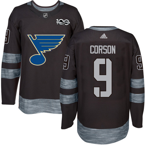 Adidas Blues #9 Shayne Corson Black 1917-100th Anniversary Stitched NHL Jersey